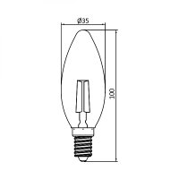 LED Leuchtmittel E14 Filament Kerze | Bernstein | C35 4W | dimmbar warmweiß (2200 K)