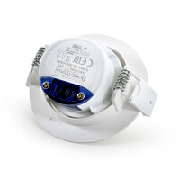 LED Einbauspot COB 5 Watt | rund | schwenkbar | weiß | IP20 warmweiß (3000 K)