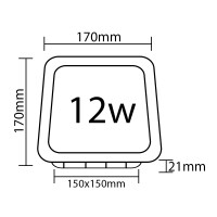 LED Panel Einbauleuchte rechteckig 12 Watt | 17 x 17cm (15,5 cm Deckenausschnitt) | IP20