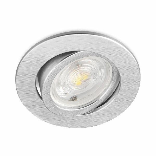 LED Einbauspot 7 Watt | silber | rund | schwenkbar | IP20 | Lichtfarbe einstellbar (3in1)