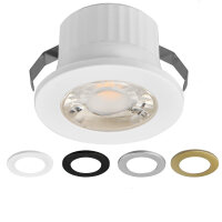 LED Einbauspot Minispot 3W IP54 rund weiß/schwarz/gold/silber Ø 3,5 cm (deckenausschnitt)