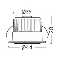 LED Einbauspot Minispot 3W IP54 rund weiß/schwarz/gold/silber Ø 3,5 cm (deckenausschnitt) kaltweiß (6400 K)