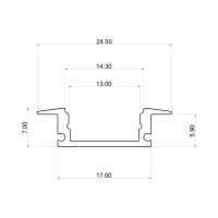 LED-Aluminiumprofil 2m | U-Profil Einbau | silber