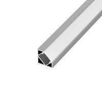 LED-Aluminiumprofil 2m | Eck Aufbau | silber